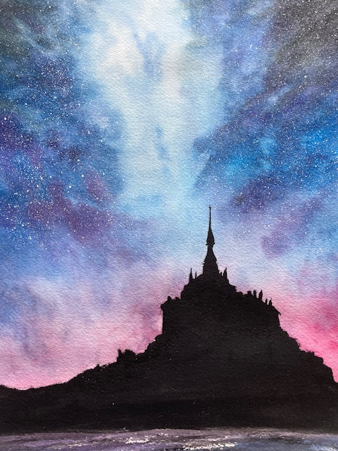 Mont St. Michel Original Watercolor Painting