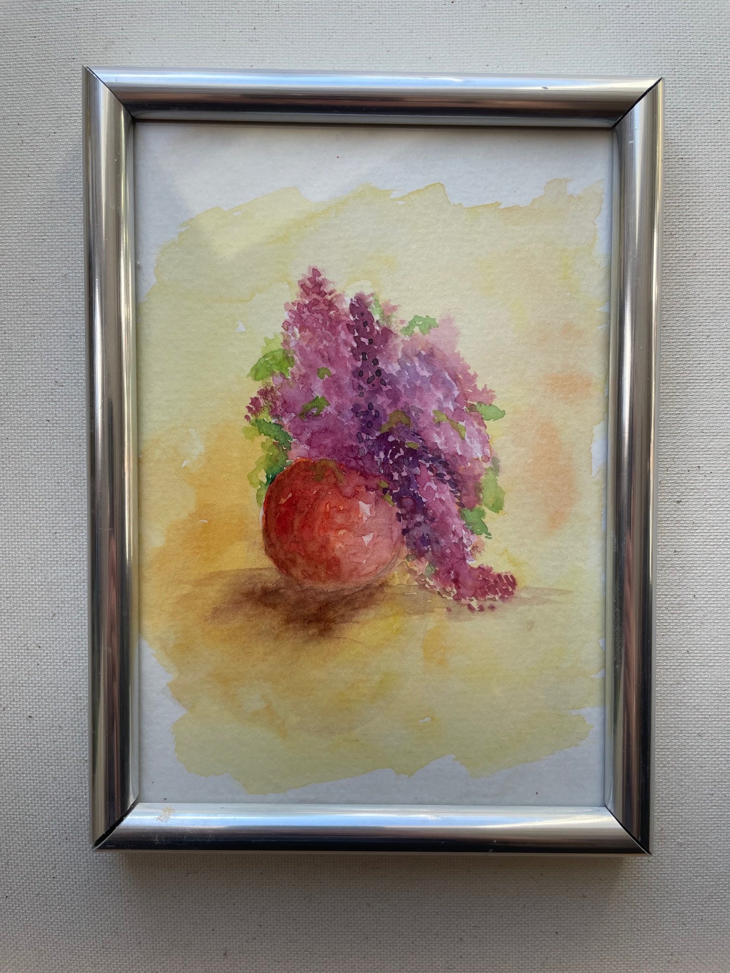 Lilac In A Clay Vase Original Watercolor Painting